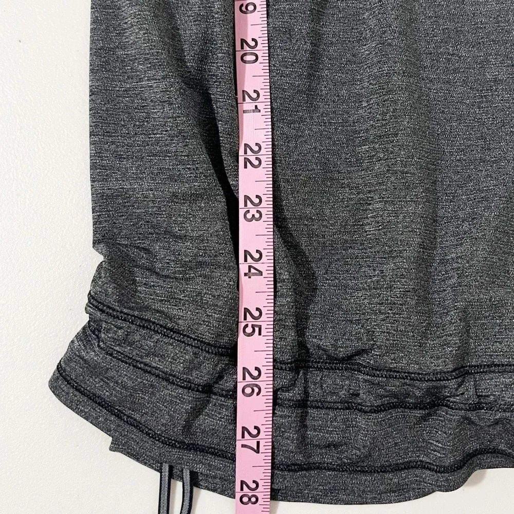 Lululemon No Limits Tank Top Black Heathered Coal Pleated Cinch Hem Size‎ 6